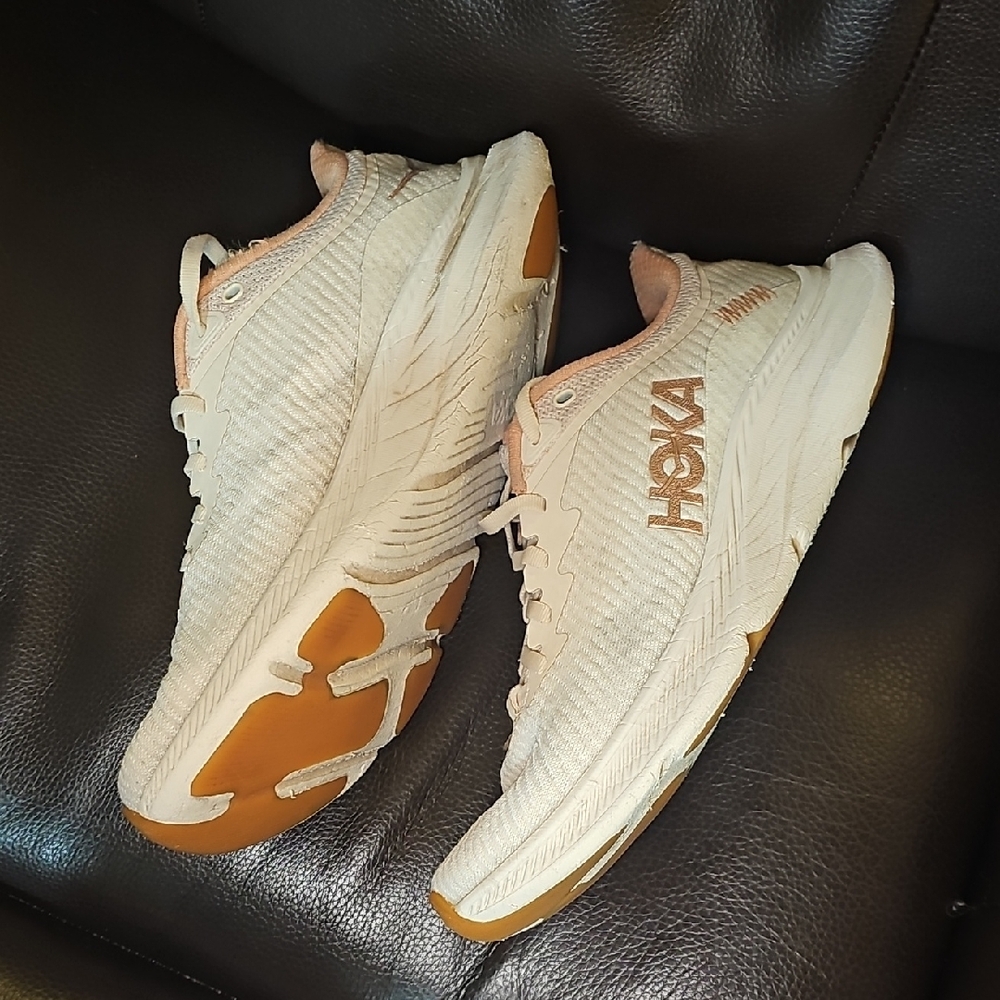 Hoka Women's SOLIMAR VANILLA / SANDSTONE Pink And Cream - Picture 6 of 14